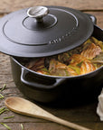 Chasseur Cast Iron Round Casserole, Matte Black