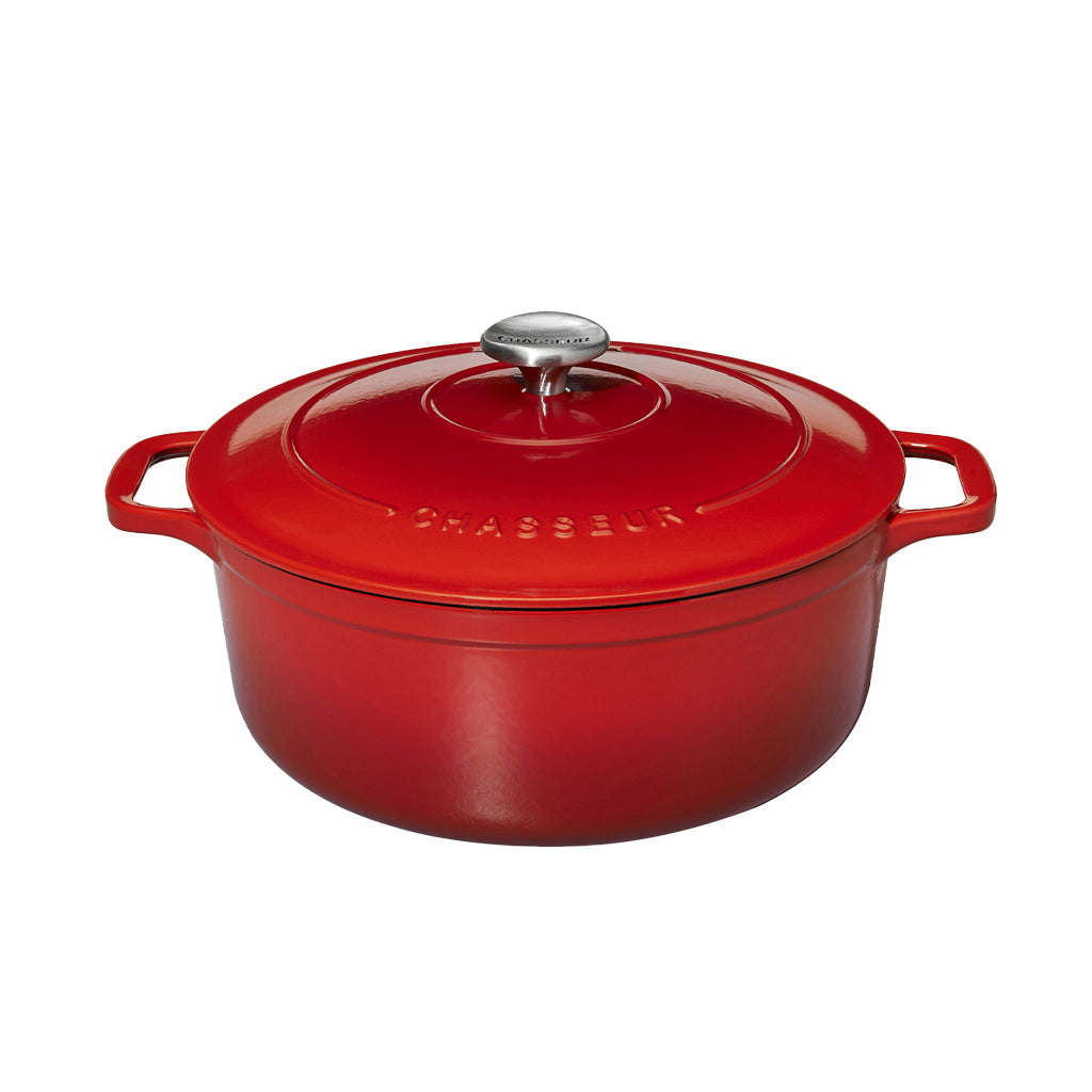 Chasseur Cast Iron Round Casserole, Ruby Red