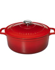 Chasseur Cast Iron Round Casserole, Ruby Red