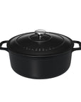 Chasseur Cast Iron Round Casserole, Matte Black