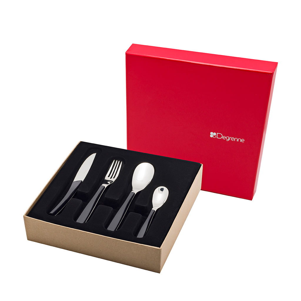 Degrenne Quartz Carbone Cutlery Collection, 24 Pieces