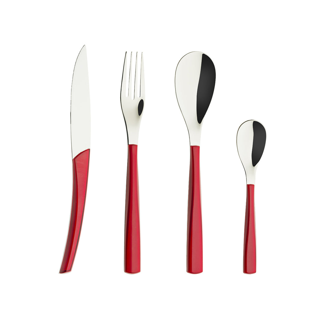 Degrenne Quartz Rouge Cutlery Collection, 24 Pieces