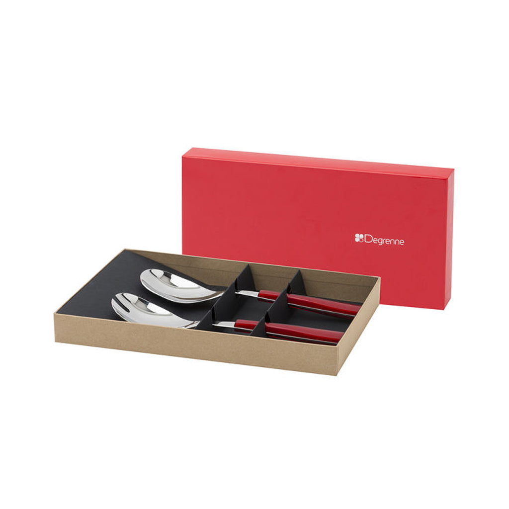 Degrenne Quartz Rouge Salad Serving Set, 2 pieces