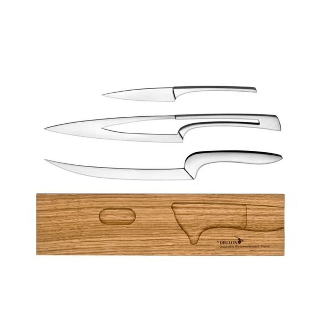 Déglon Meeting® Puzzle Knife on Oak Base