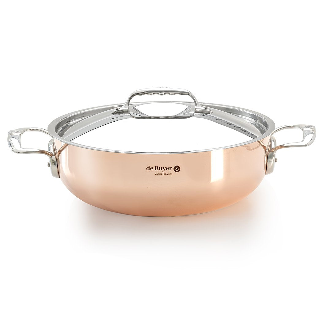 de Buyer Prima Matera Copper Braiser with Lid, 11"