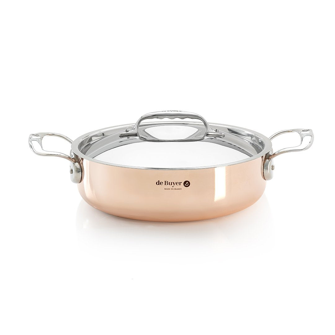 de Buyer Prima Matera Copper Sauteuse Pan with Lid, 9.5"