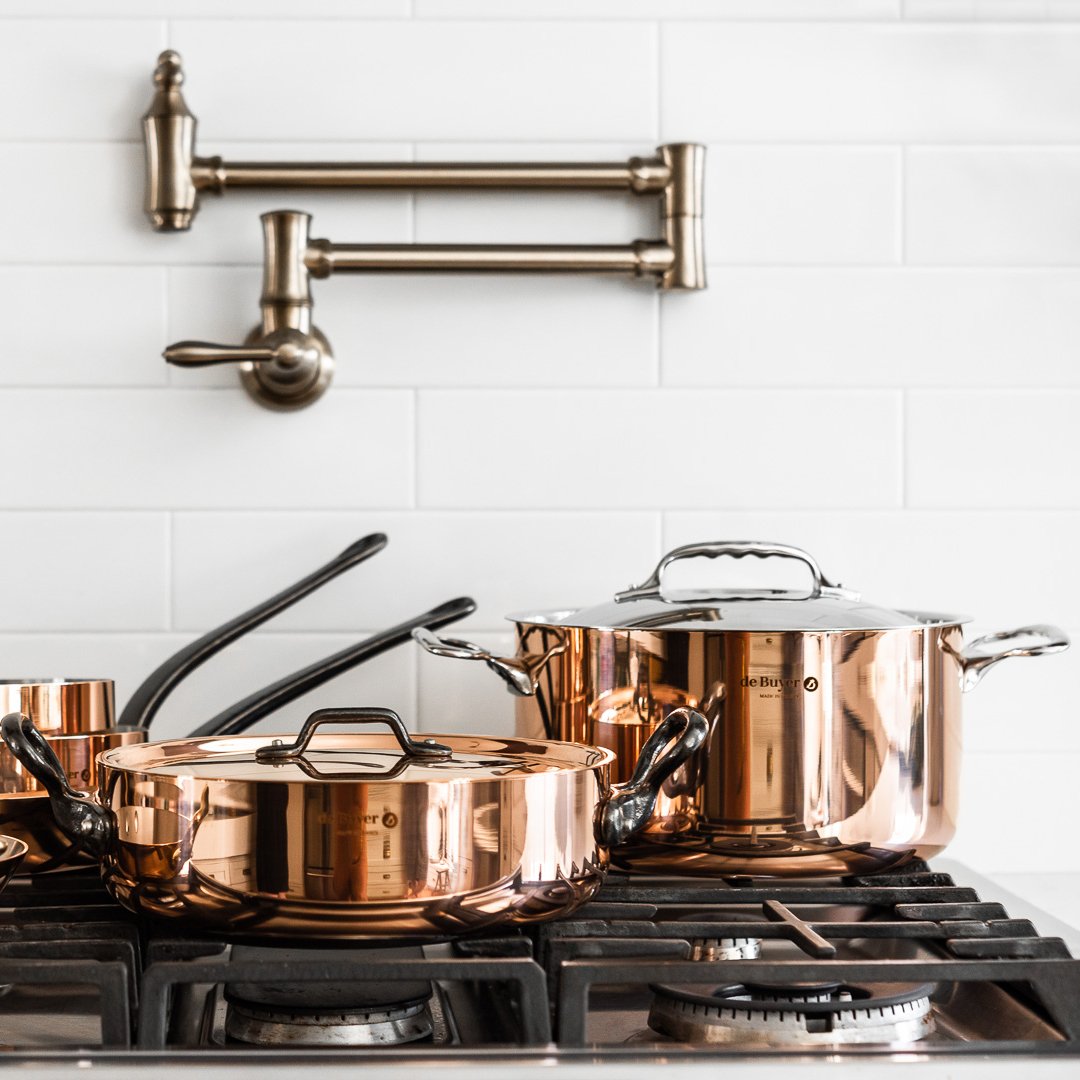 de Buyer Prima Matera Copper Stew Pan with Lid, 11"